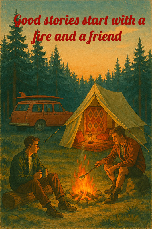 Good stories start with a fire and a friend